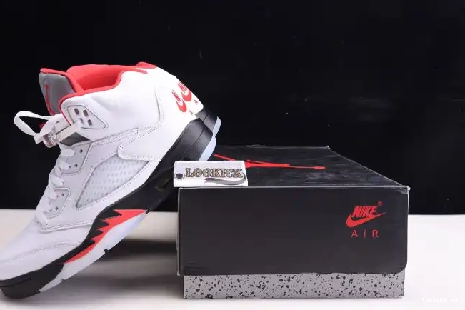 Rep TB Jordan Tongue (2020) 5 Retro Air Fire DA1911-102 Silver Red 0611